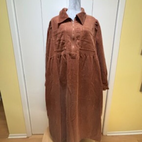 Alig\e Rust colored corduroy dress size 16 - Picture 1 of 4